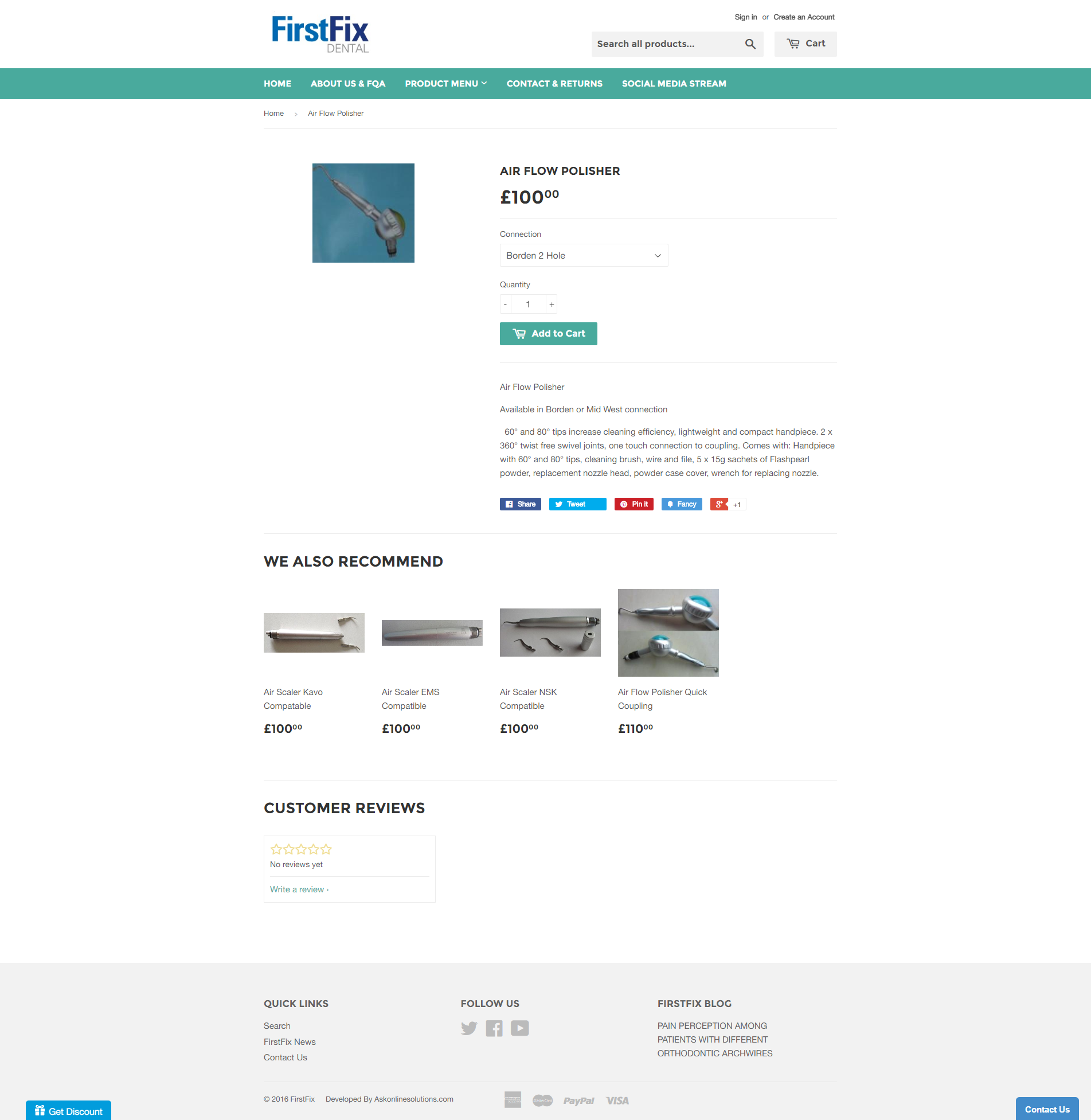 Ask Online Solutions Portfolio FirstFix Dental Air Flow